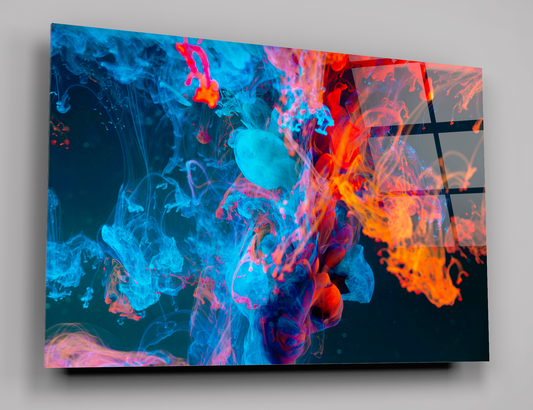 Abstract Texture Splash Pattern Background Art Paint Glass Wall Art