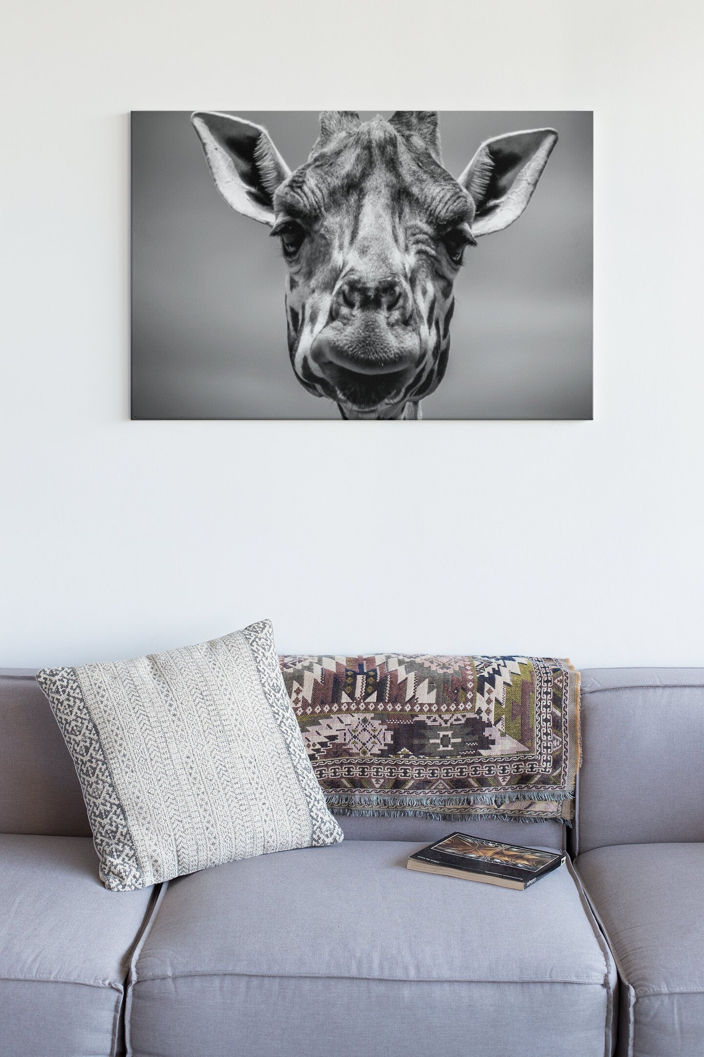 Black And White Giraffe High Gloss Acrylic Glass Wall Art Ready To Hang