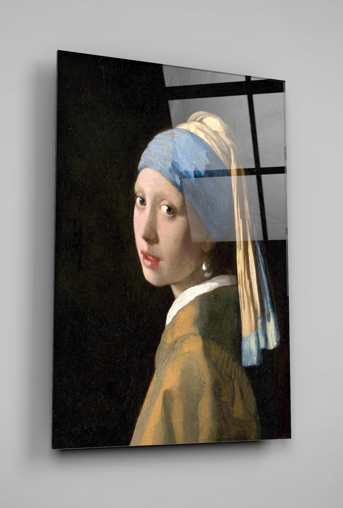 Johannes Vermeer’s Girl with a Pearl Earring Glass Wall Art