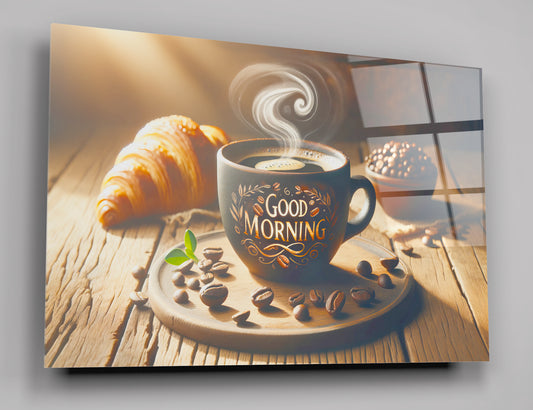 Good Morning Coffee Acrylic Glass Wall Art