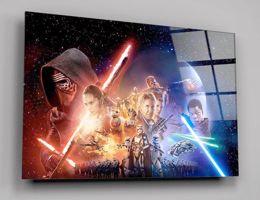 Star Wars The Force Awakens Glass Wall Art