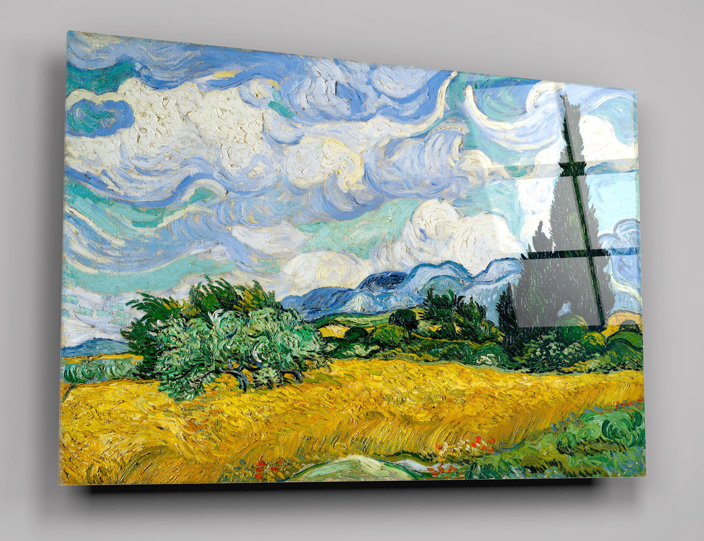 Vincent Van Gogh's Wheat Field Glass Wall Art