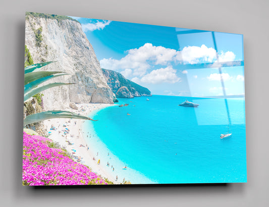 Lefkada Porto Katsiki Beach Acrylic Glass Wall Art