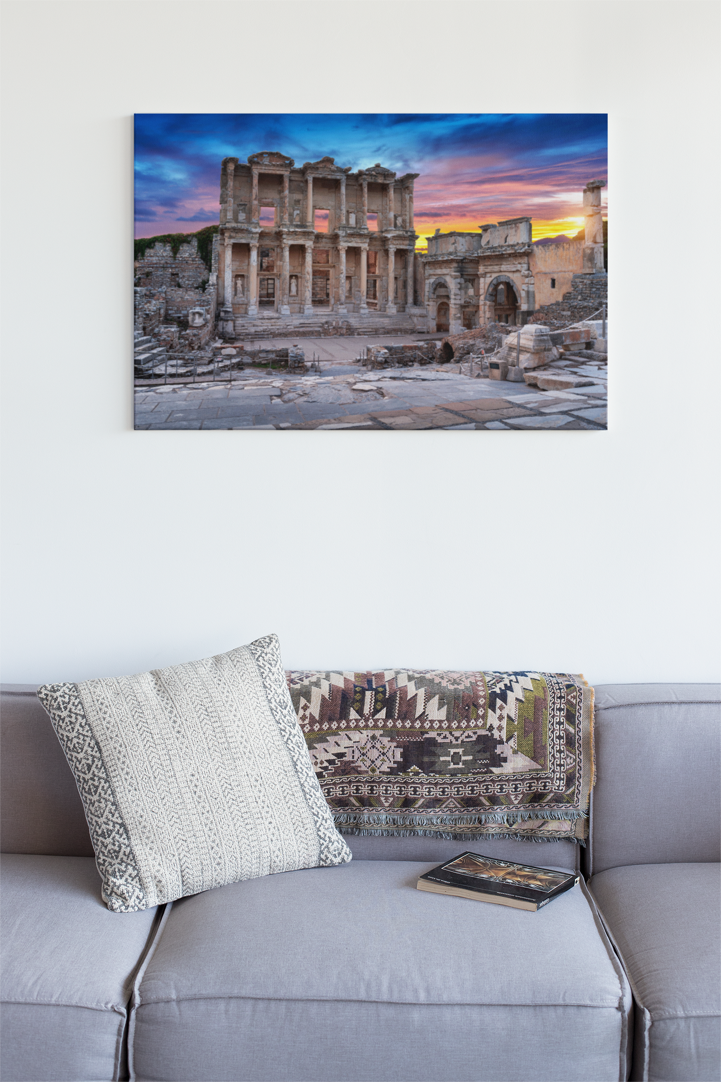 Celsus Library At Ephesus Ancient City, Izmir, Turkey, Glass Wall Art