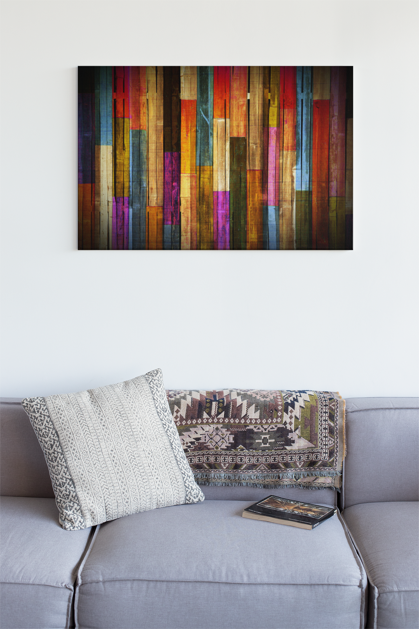 Painted Wood Glass Wall Art