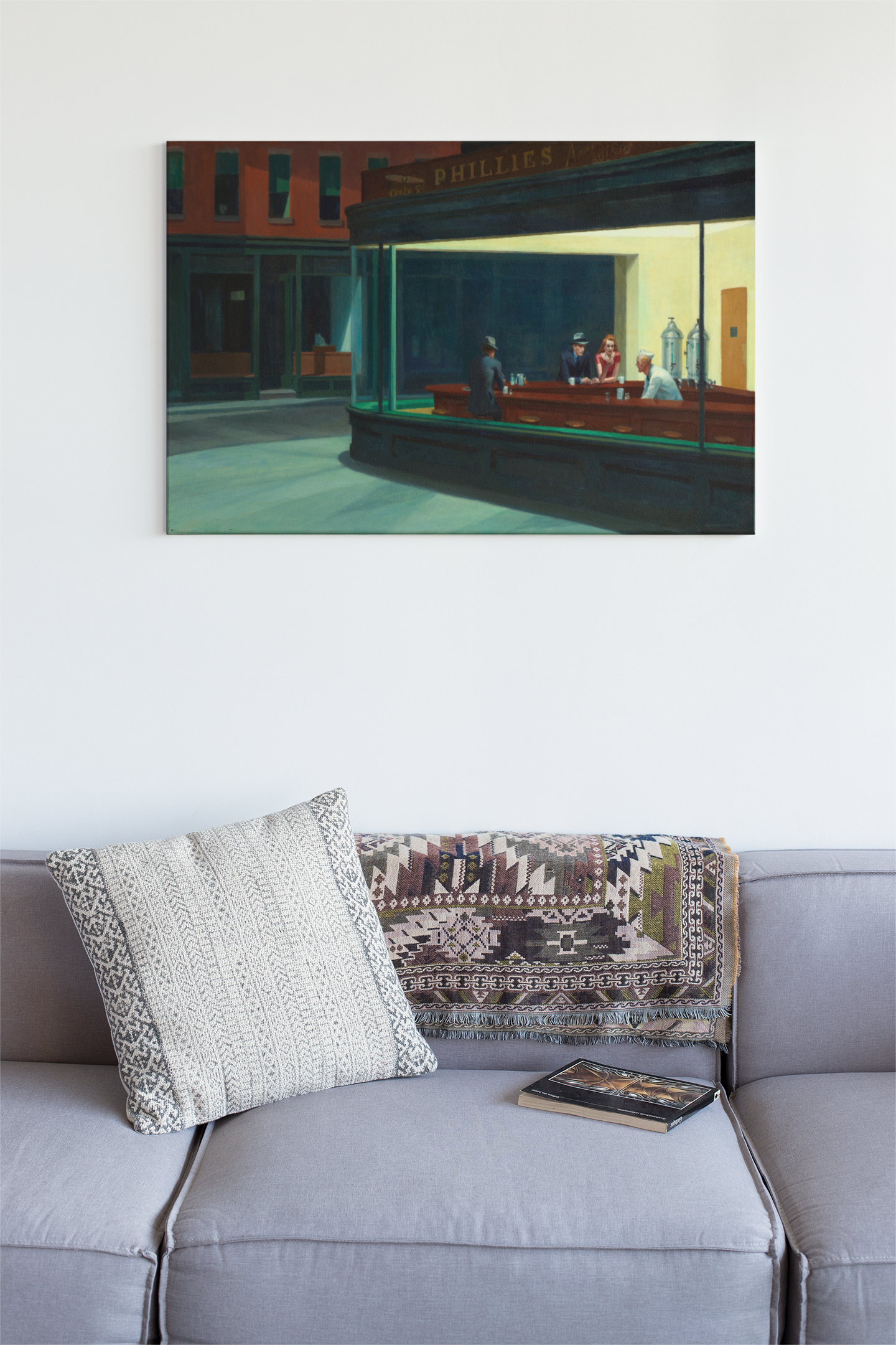 Nighthawks By Edward Hopper Glass Wall Art