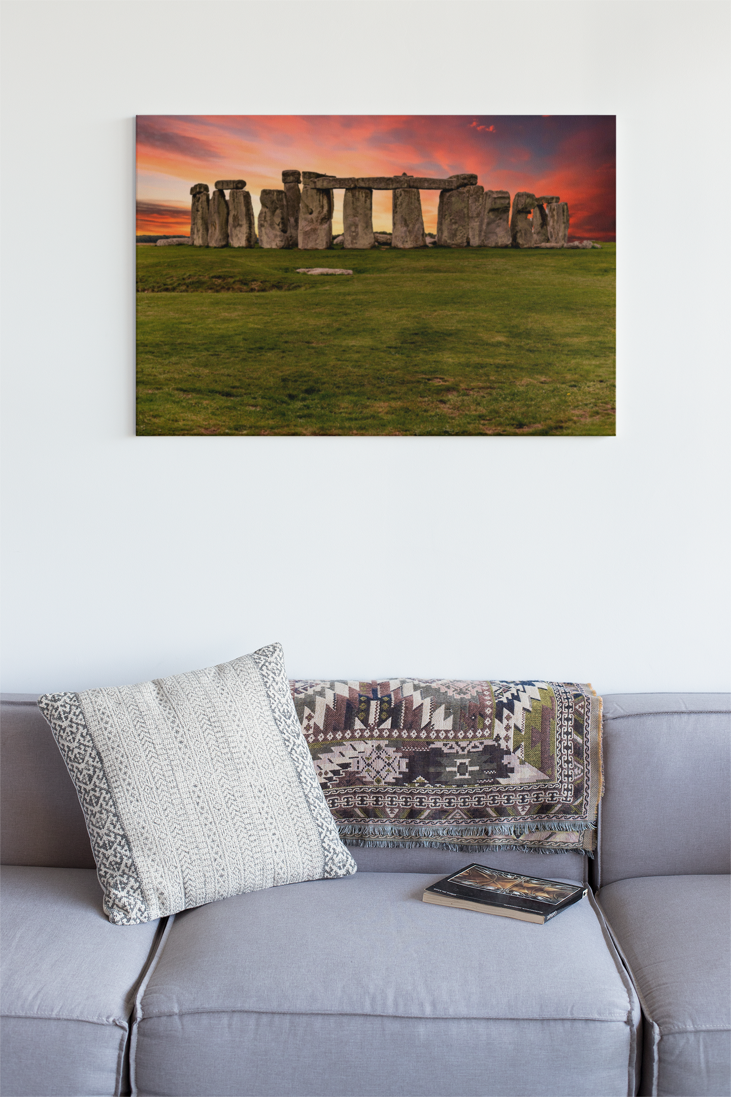 Stonehenge Circle Acrylic Glass Wall Art: Home Decor Glass Print for Modern Living Spaces