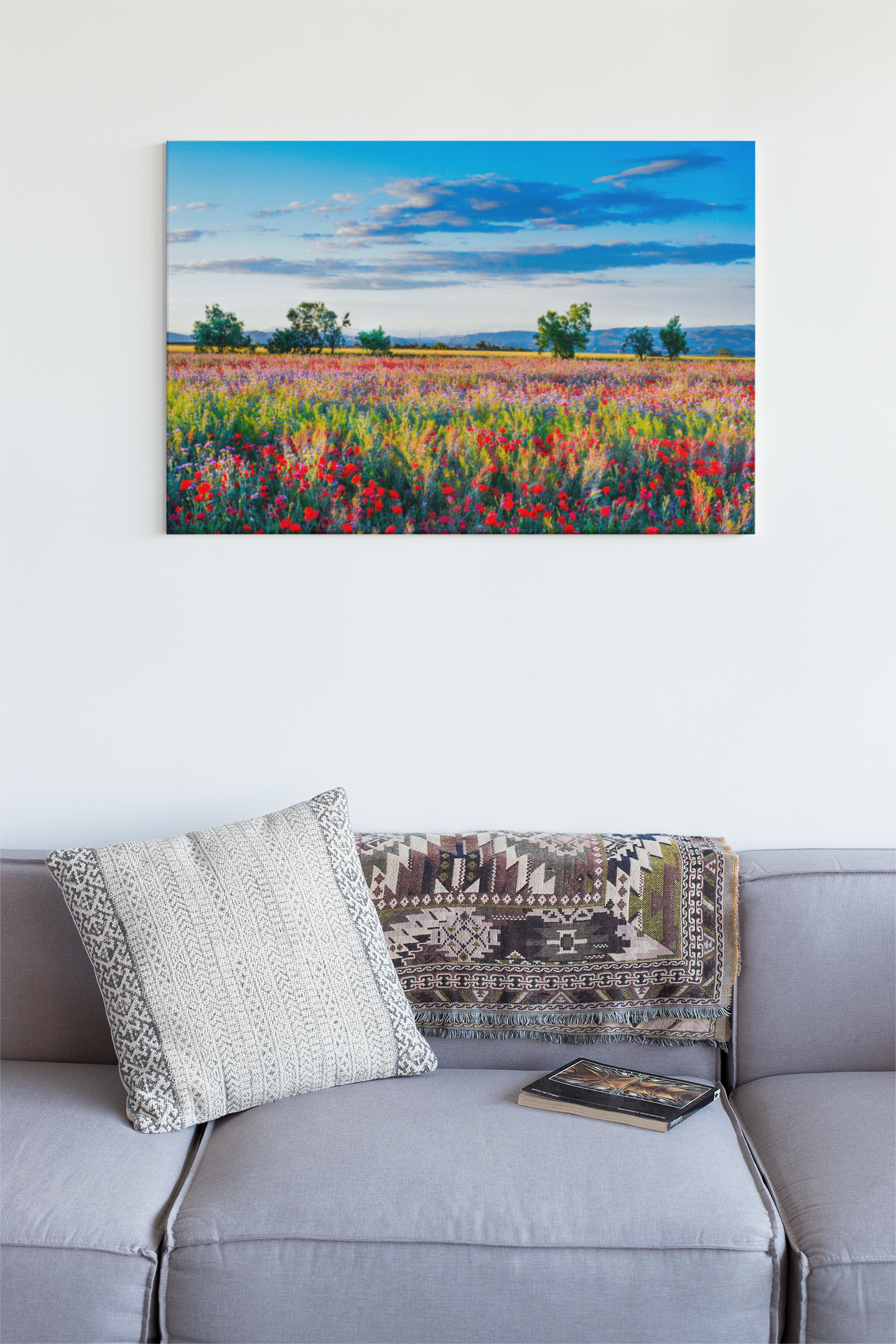 Poppy Field Glass Wall Art