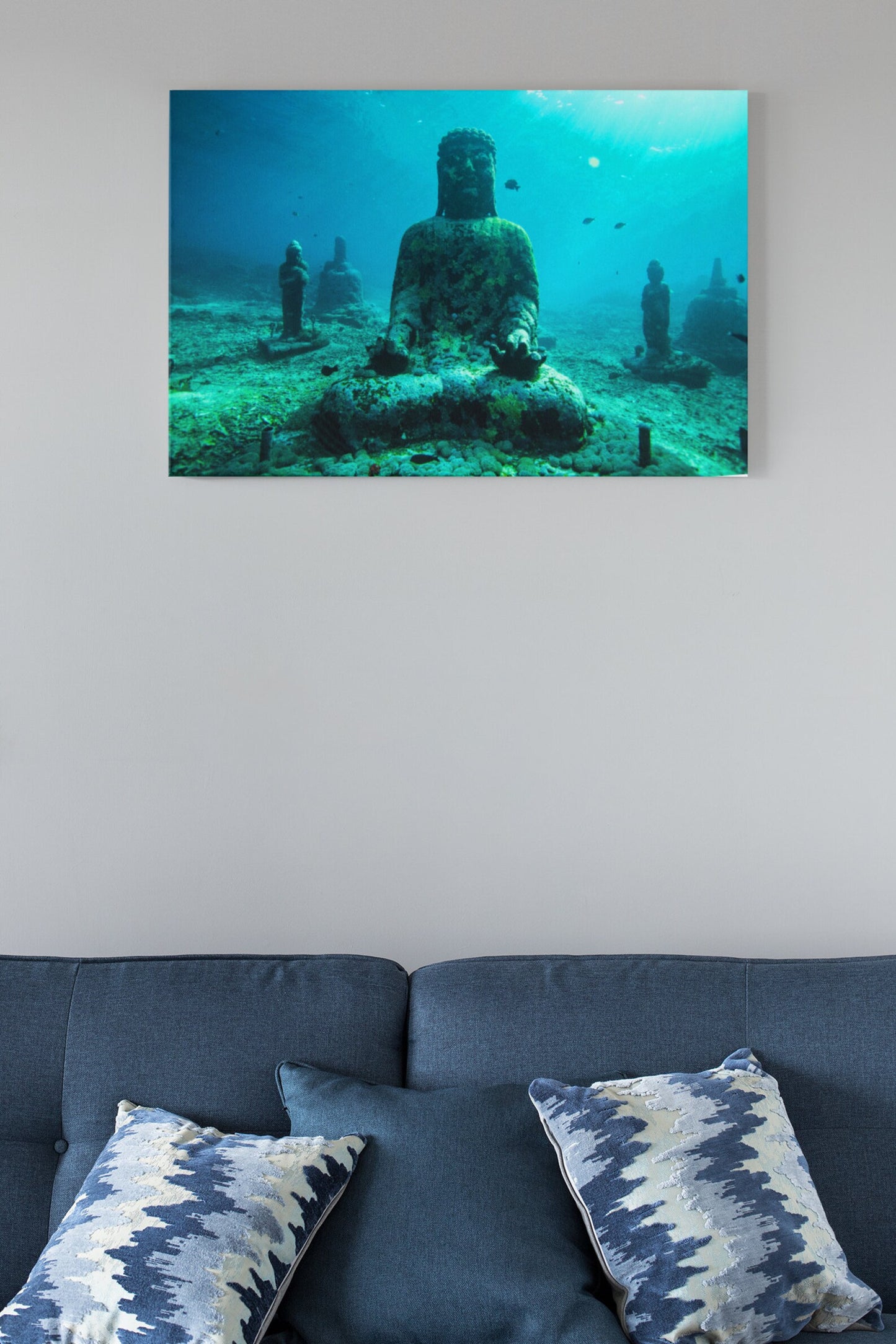 Underwater Buddha, Indonesia, Glass Wall Art