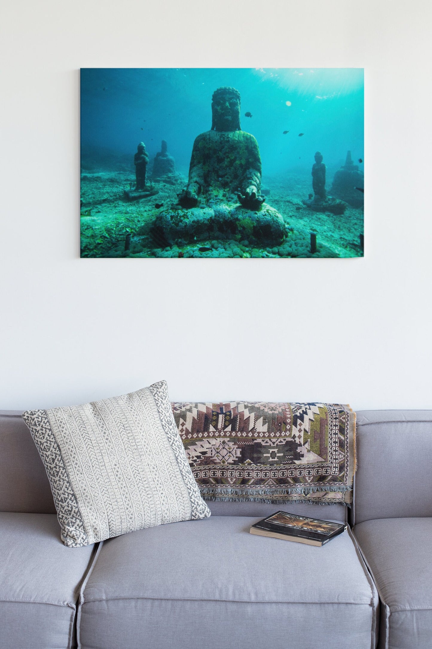 Underwater Buddha, Indonesia, Glass Wall Art