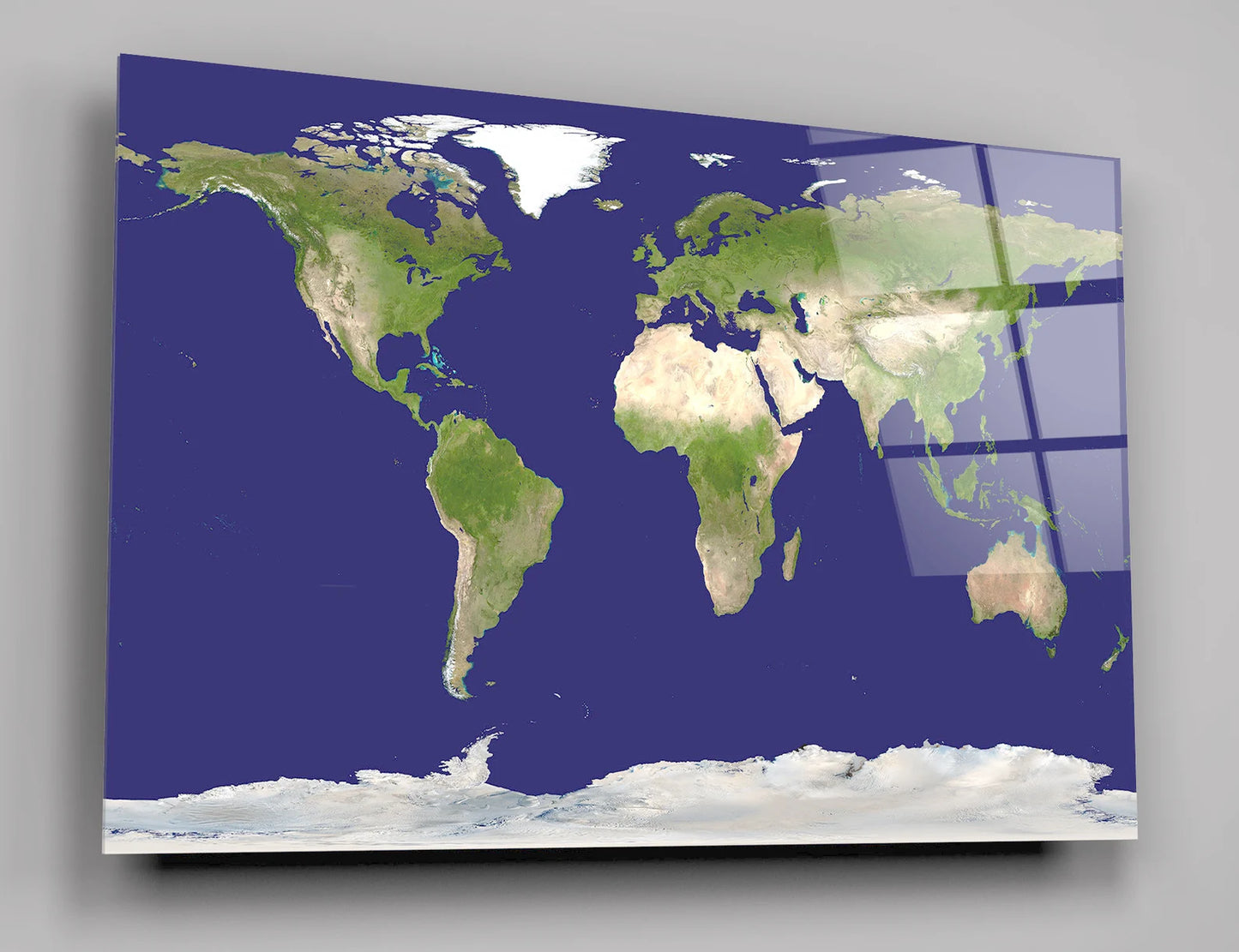 Satellite Map Of The World Acrylic Glass Wall Art