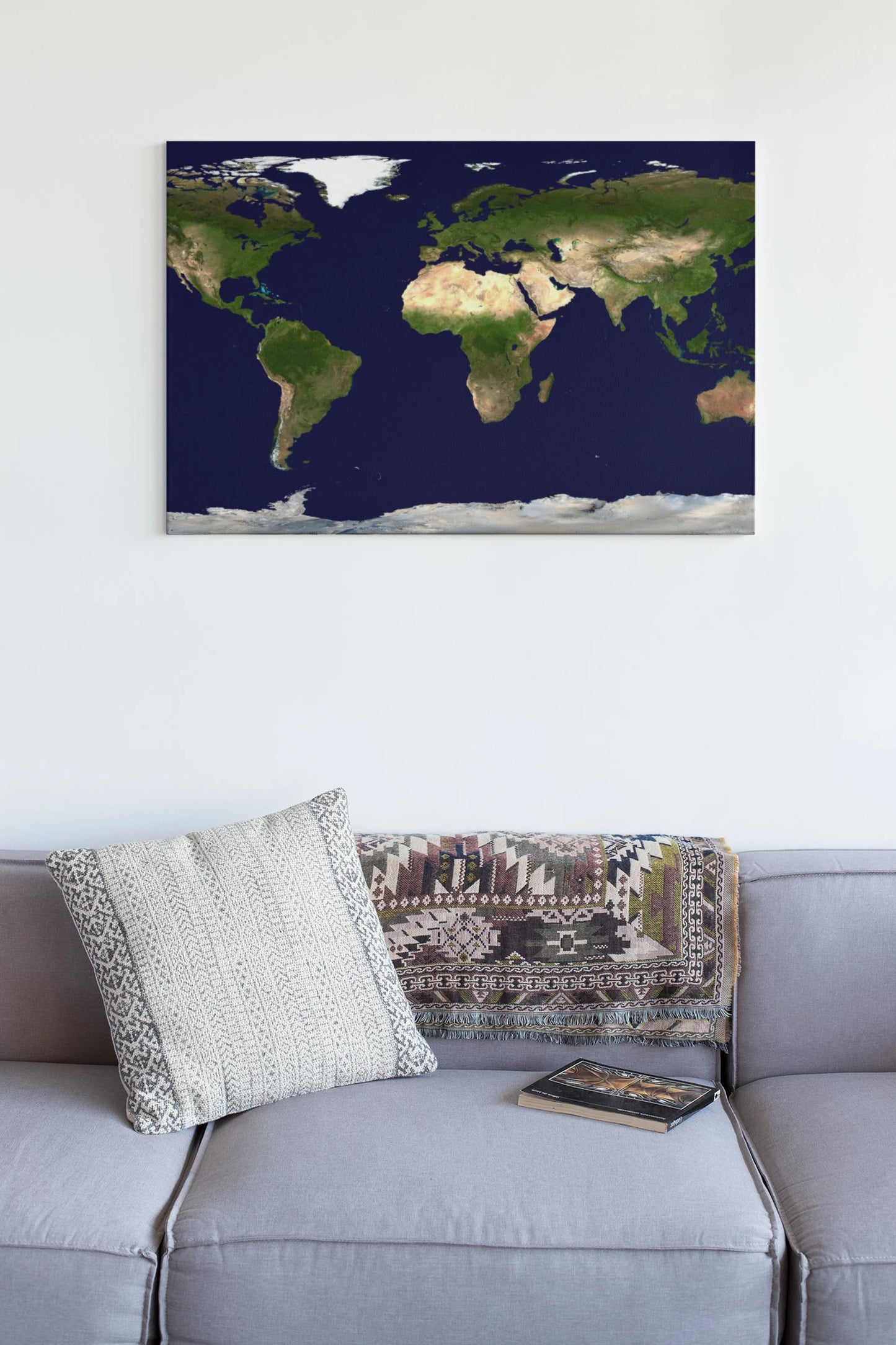 Satellite Map Of The World Acrylic Glass Wall Art