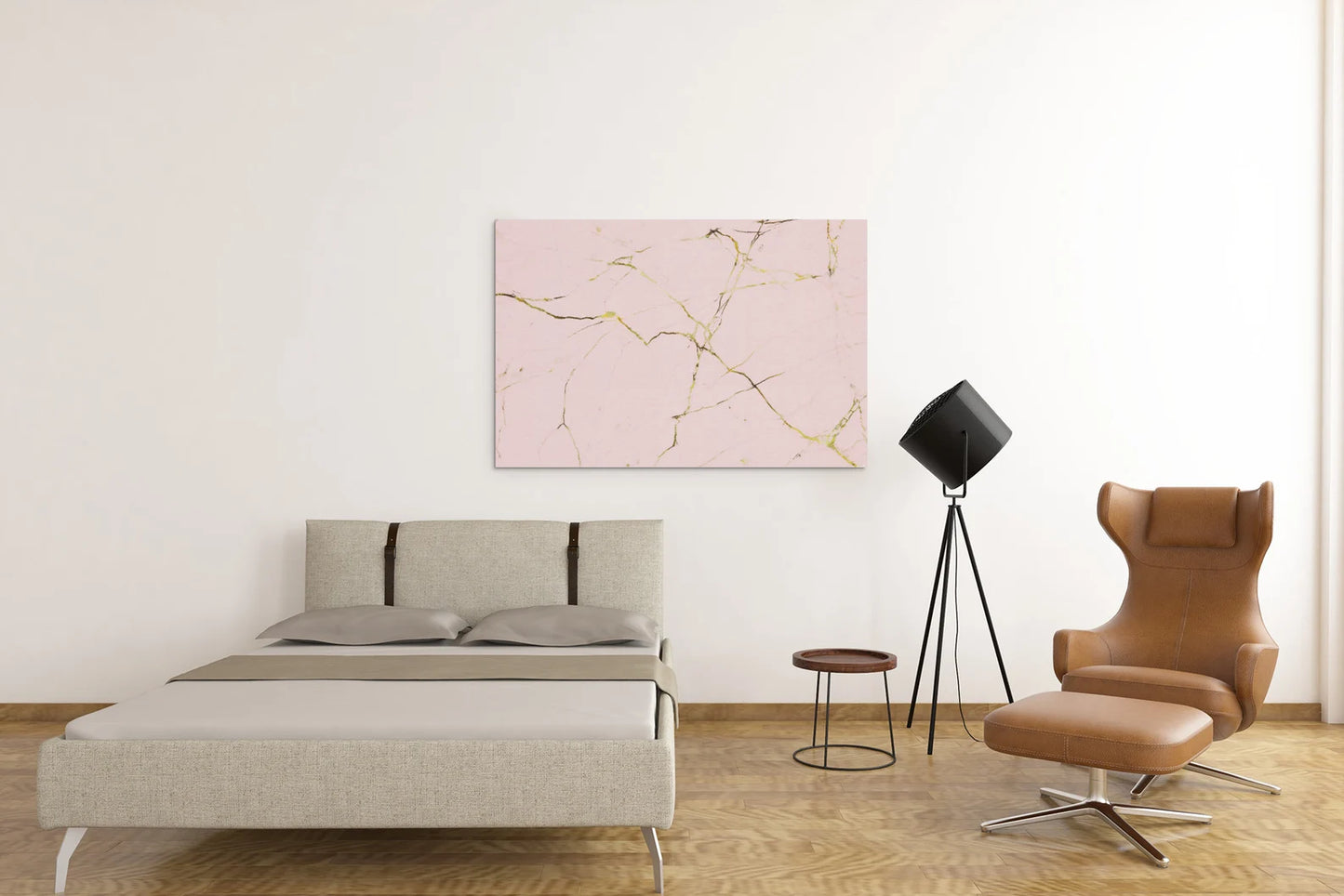 Pink And Gold Marble Texture Background Acrylic Glass Wall Art