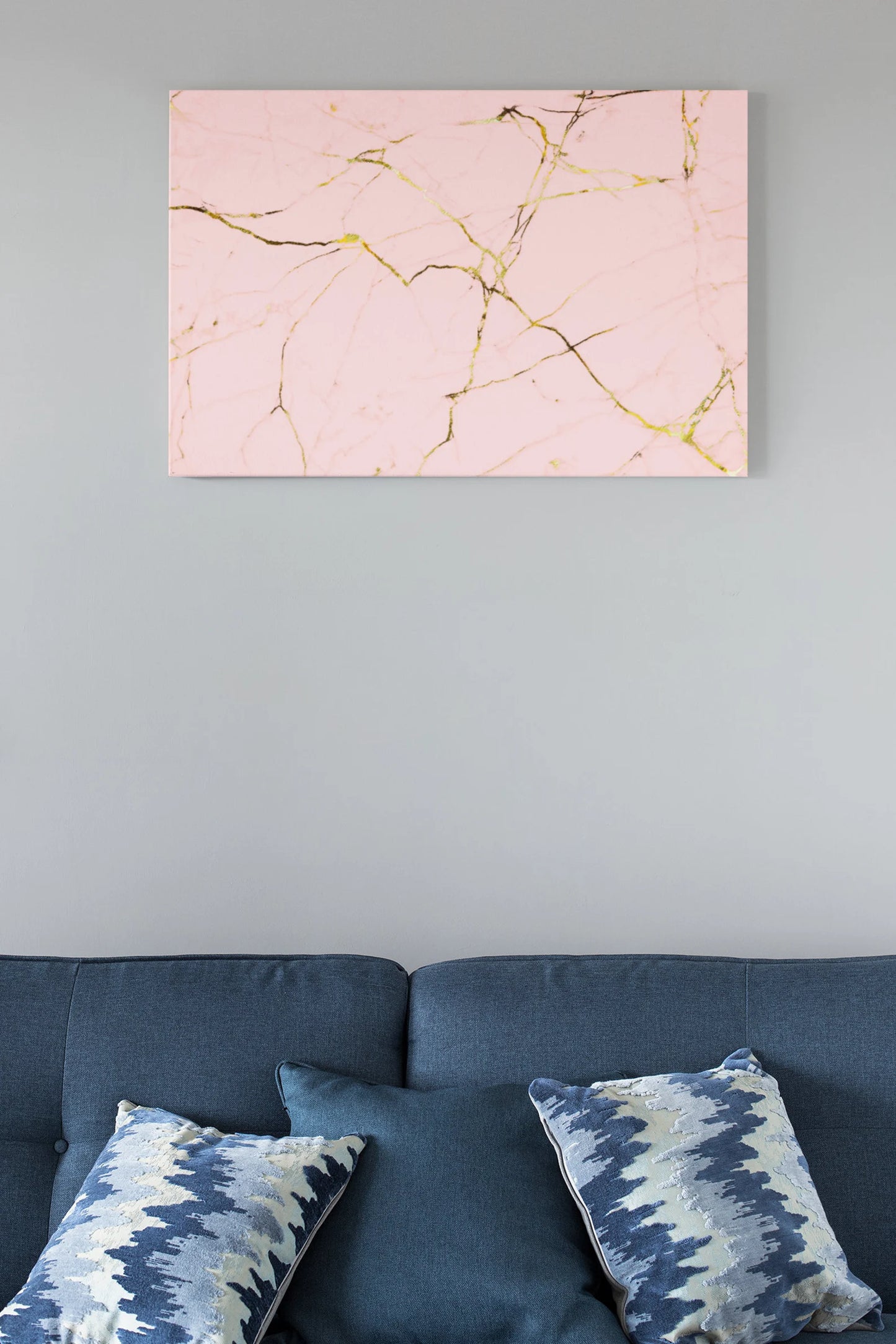 Pink And Gold Marble Texture Background Acrylic Glass Wall Art