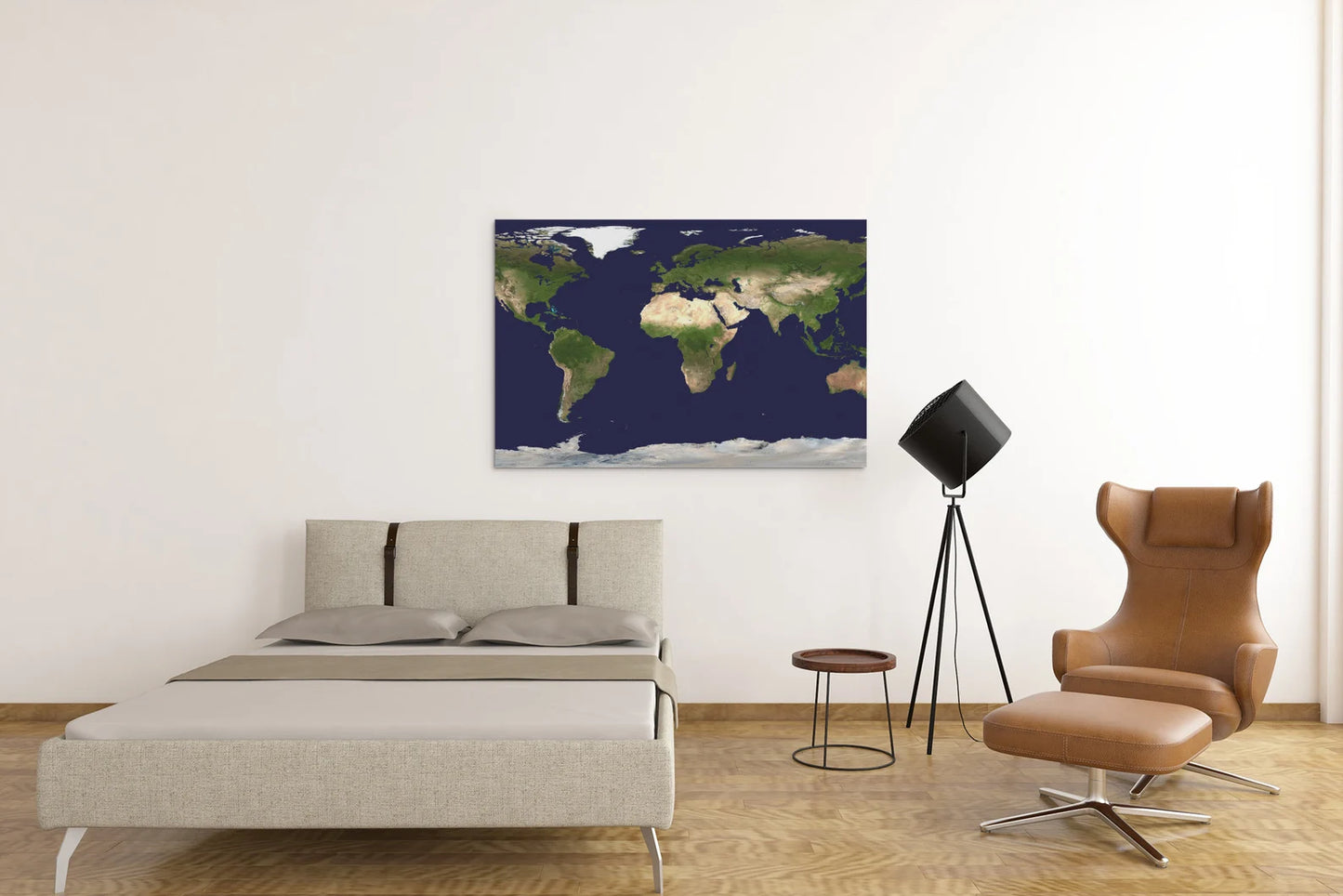 Satellite Map Of The World Acrylic Glass Wall Art