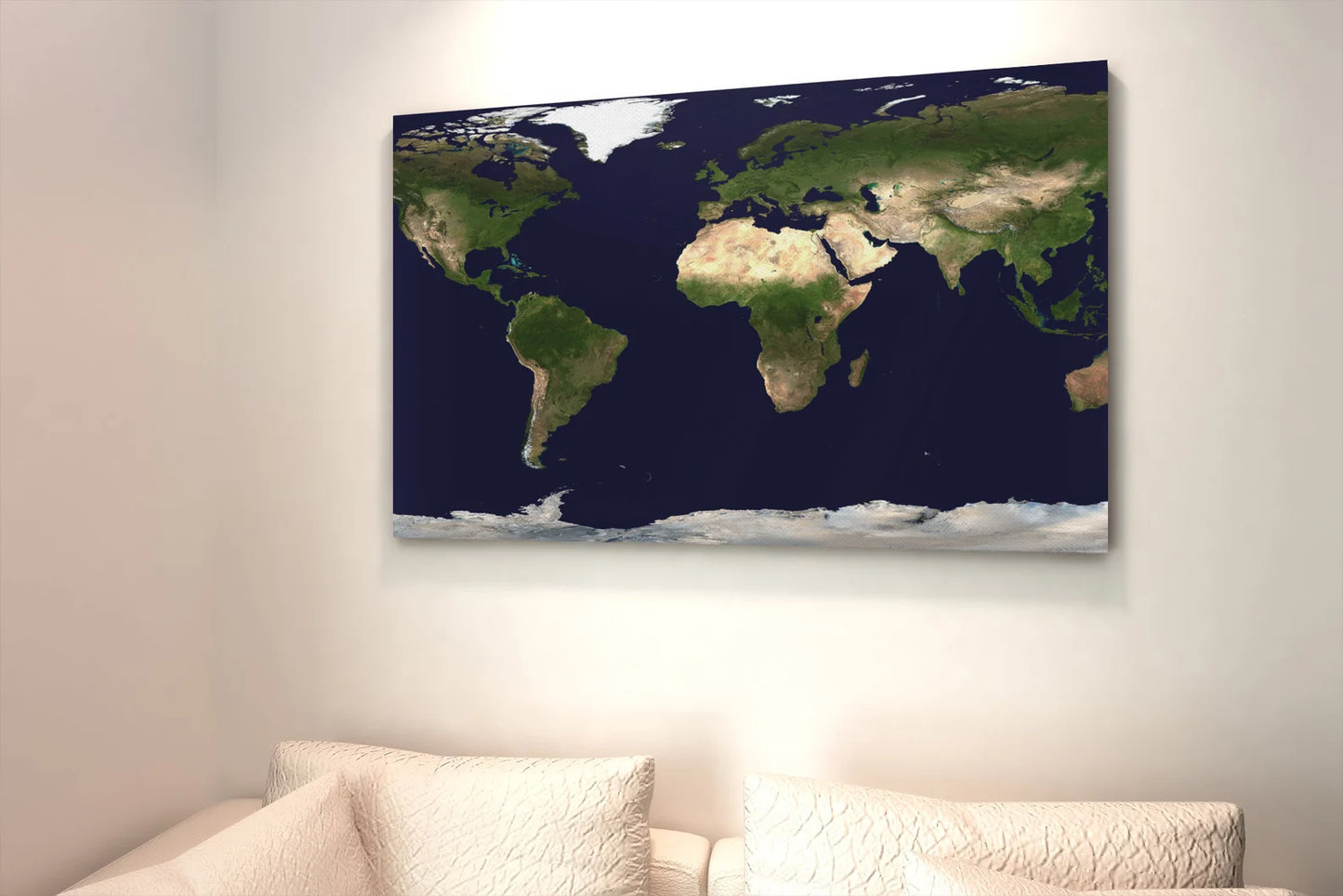 Satellite Map Of The World Acrylic Glass Wall Art