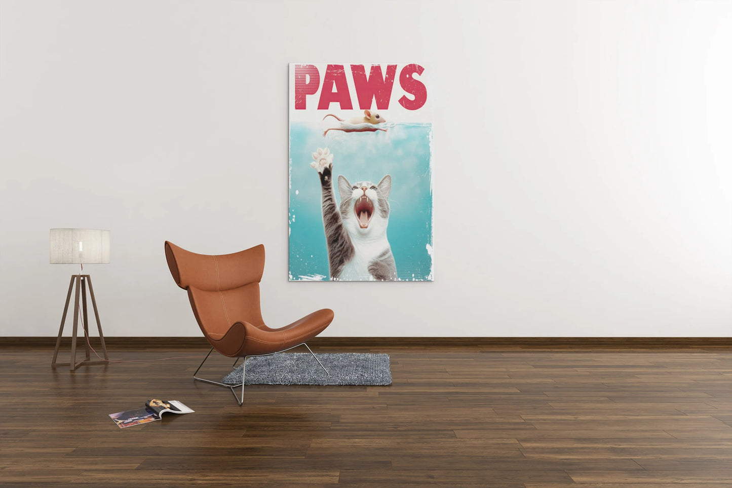 Paws Movie Parody Cat Lover Glass Wall Art