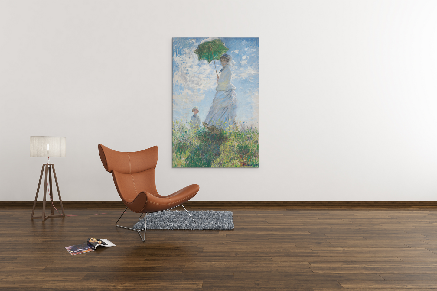 Woman with a Parasol Madame Monet and Her Son Glass Wall Art