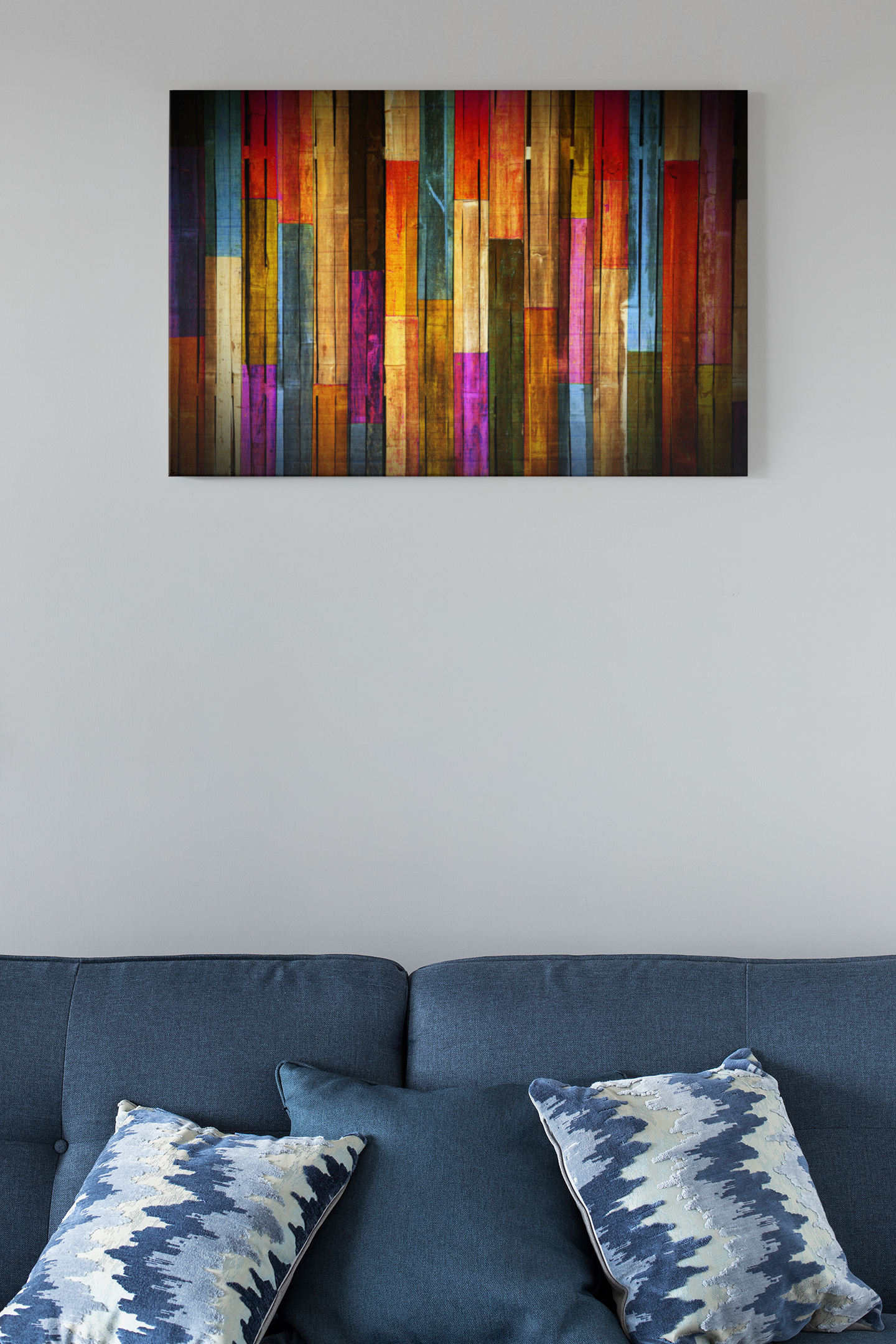 Painted Wood Glass Wall Art