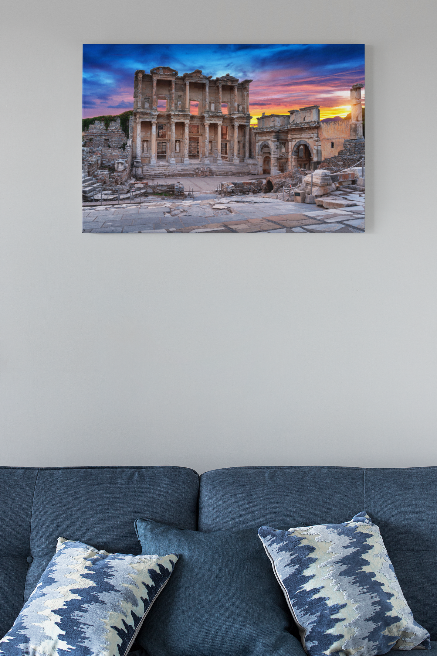 Celsus Library At Ephesus Ancient City, Izmir, Turkey, Glass Wall Art