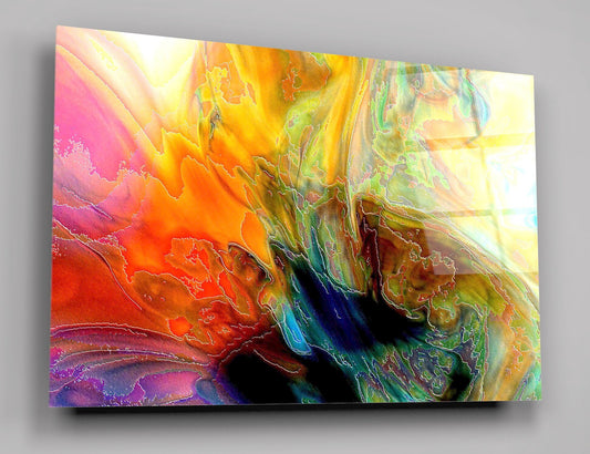 Abstract Watercolor Background High Gloss Acrylic Glass Wall Art Ready To Hang