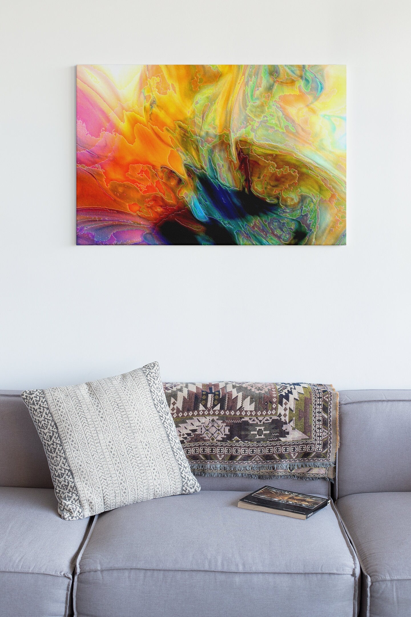 Abstract Watercolor Background High Gloss Acrylic Glass Wall Art Ready To Hang