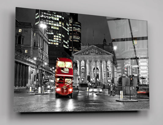 London Red Bus High Gloss Acrylic Glass Wall Art Ready To Hang