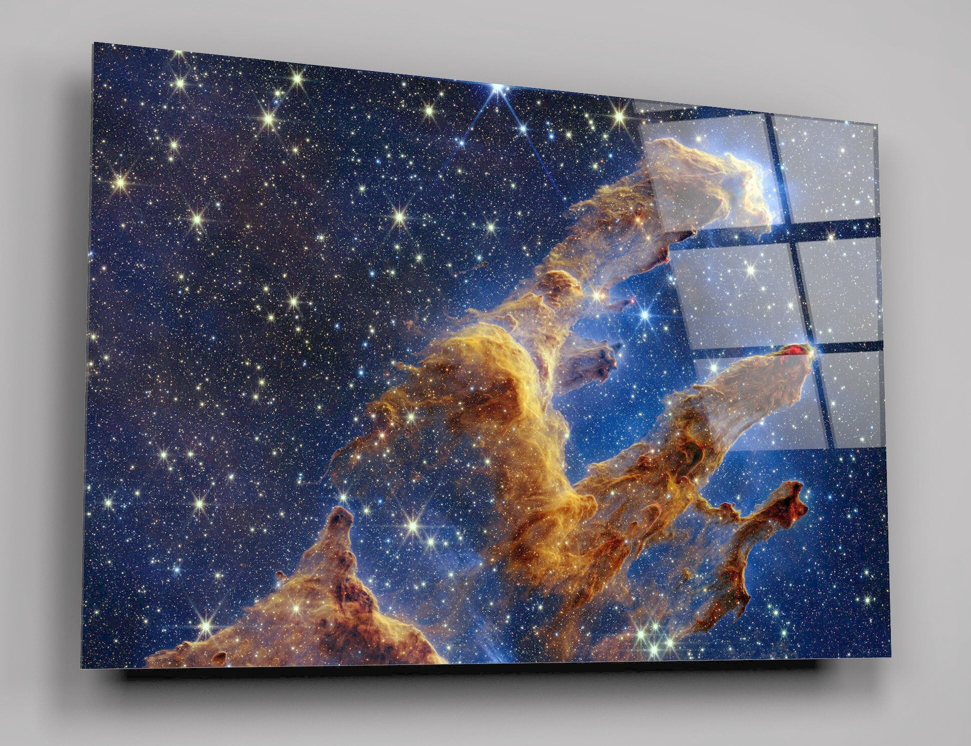 Pillars of Creation James Webb Space NASA Telescope High Gloss Acrylic Glass Wall Art Ready To Hang