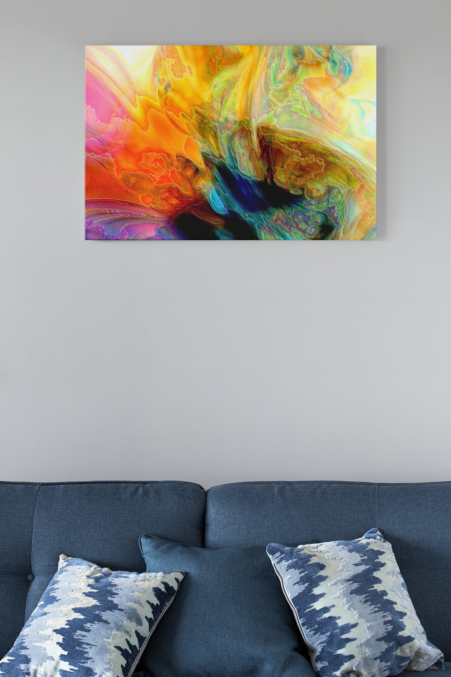 Abstract Watercolor Background High Gloss Acrylic Glass Wall Art Ready To Hang