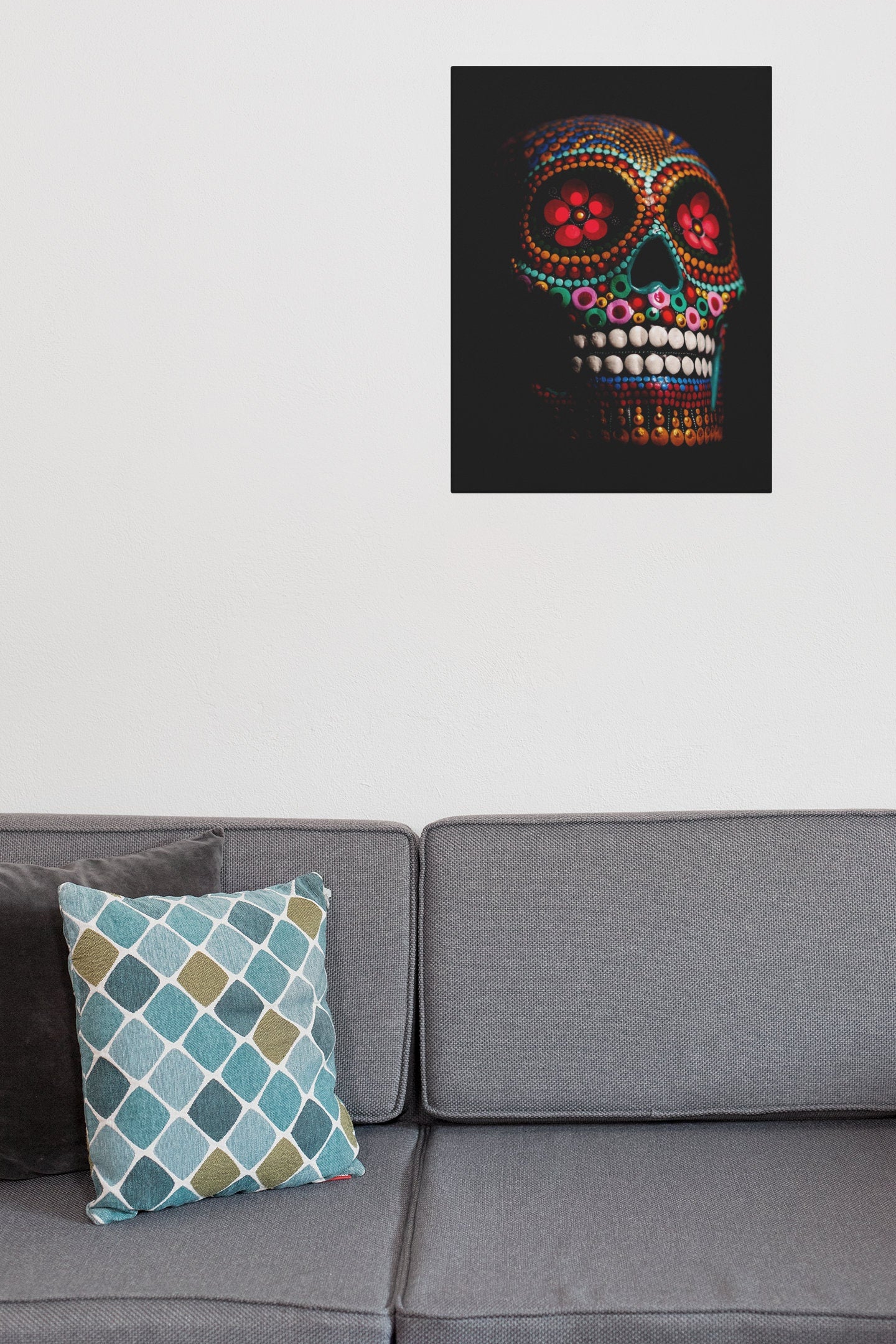 Mexican Skull Calavera High Gloss Acrylic Glass Wall Art Ready To Hang