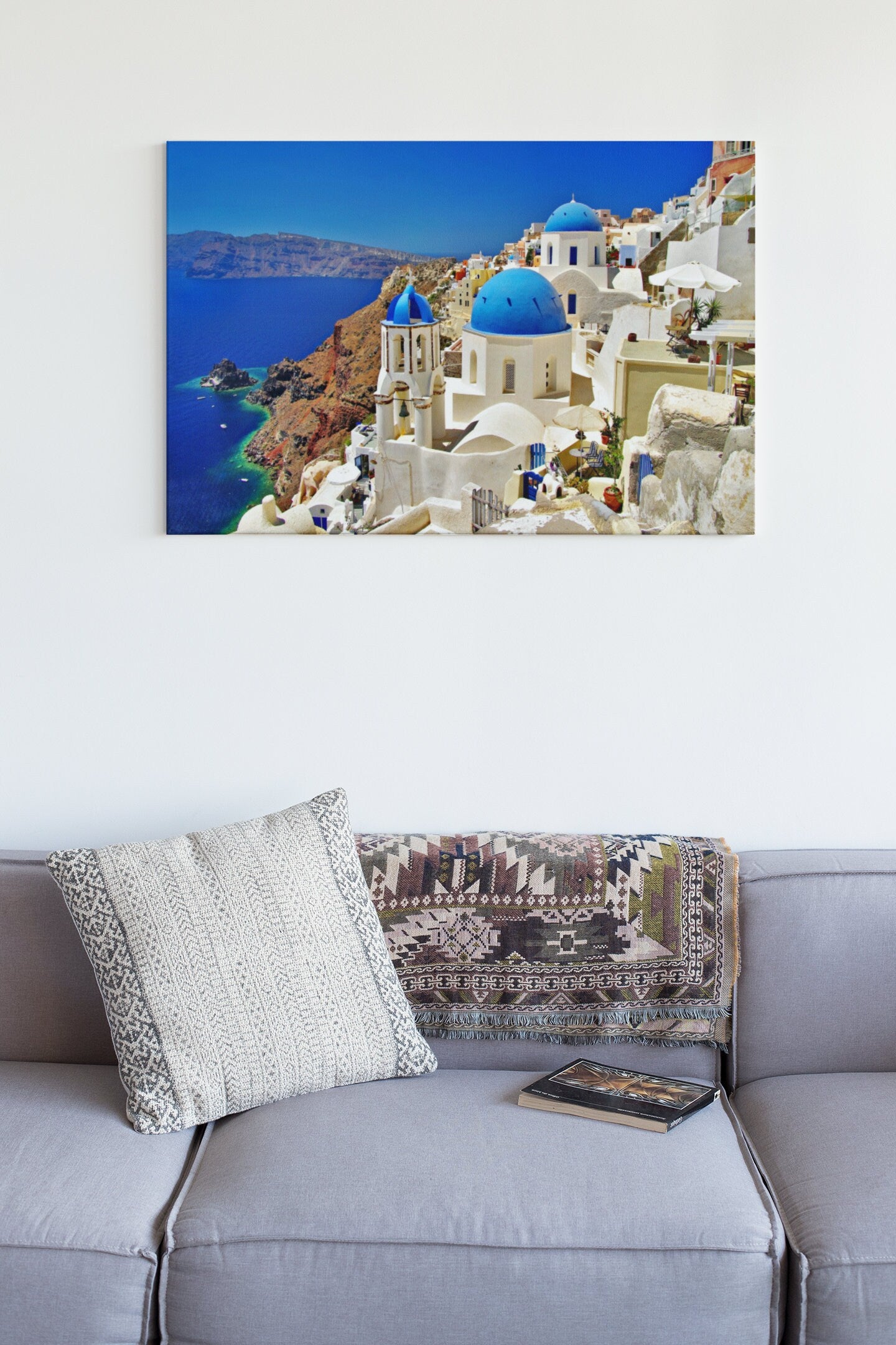 Santorini Greece High Gloss Acrylic Glass Wall Art Ready To Hang