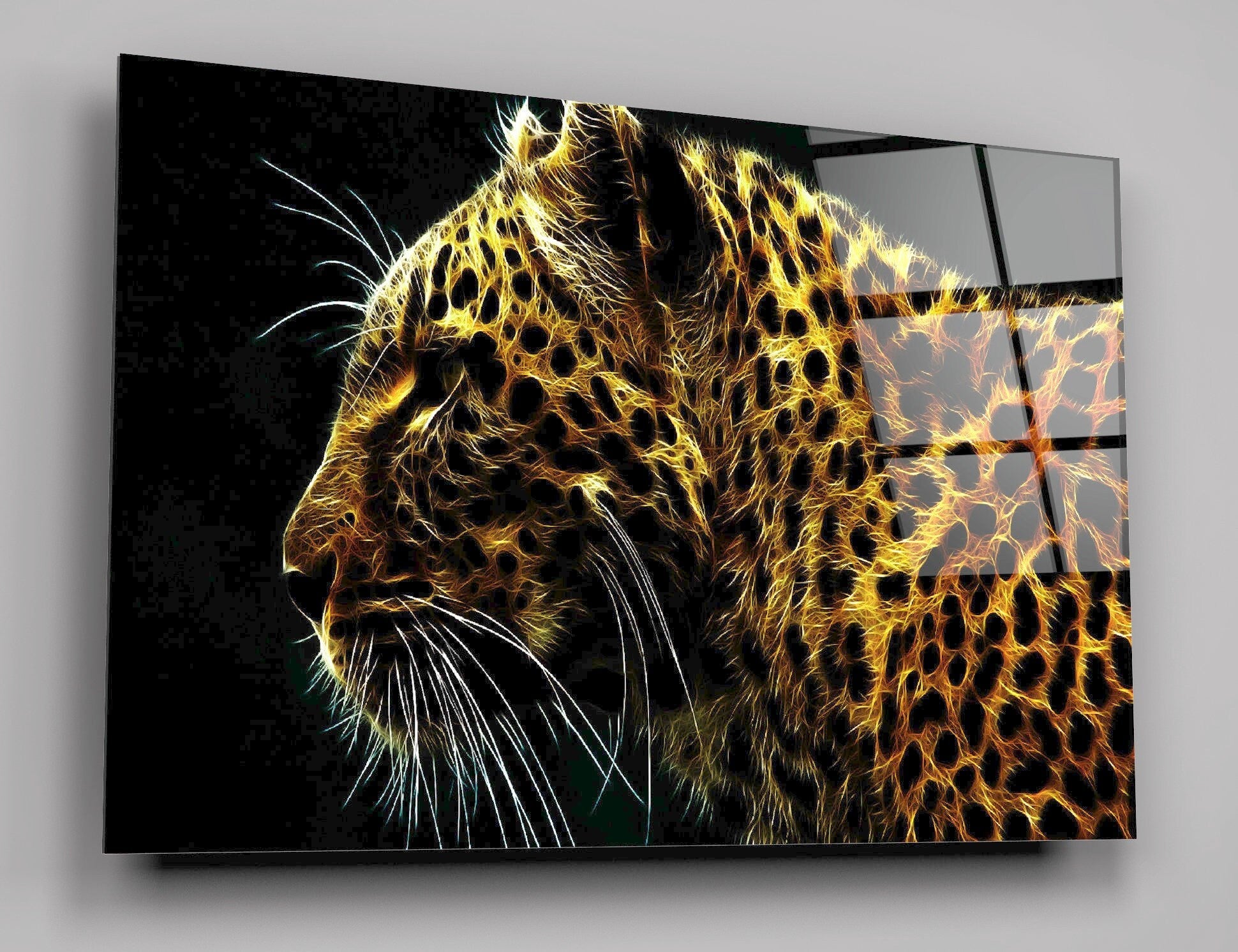 Leopard High Gloss Acrylic Glass Wall Art Ready To Hang