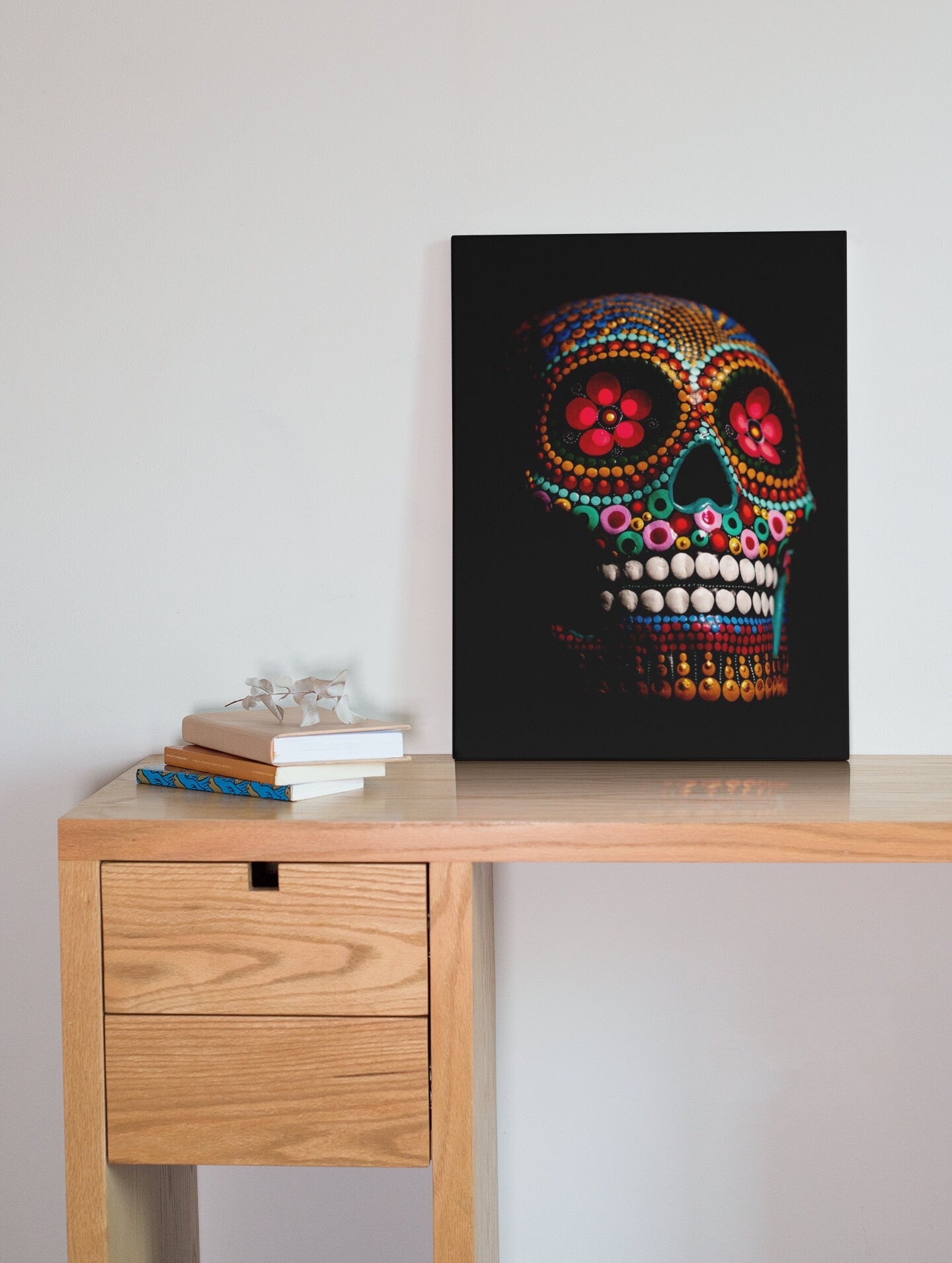 Mexican Skull Calavera High Gloss Acrylic Glass Wall Art Ready To Hang