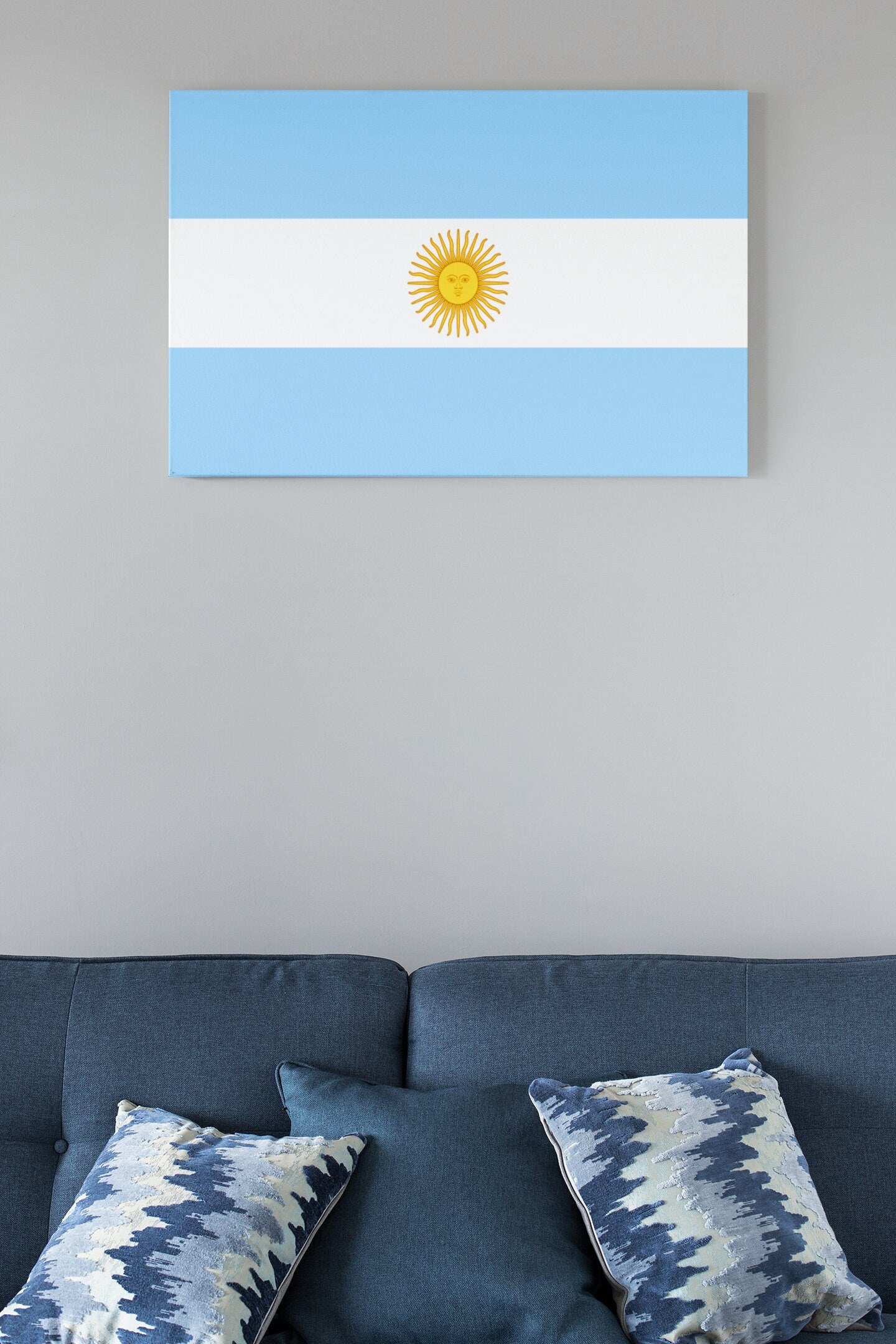 Argentina Flag High Gloss Acrylic Glass Wall Art Ready To Hang