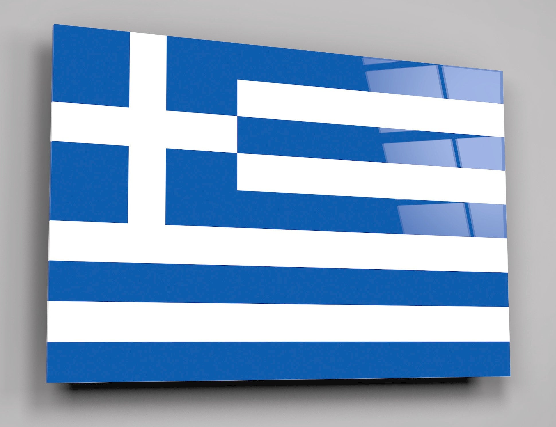 Flag Of Greece High Gloss Acrylic Glass Wall Art Ready To Hang