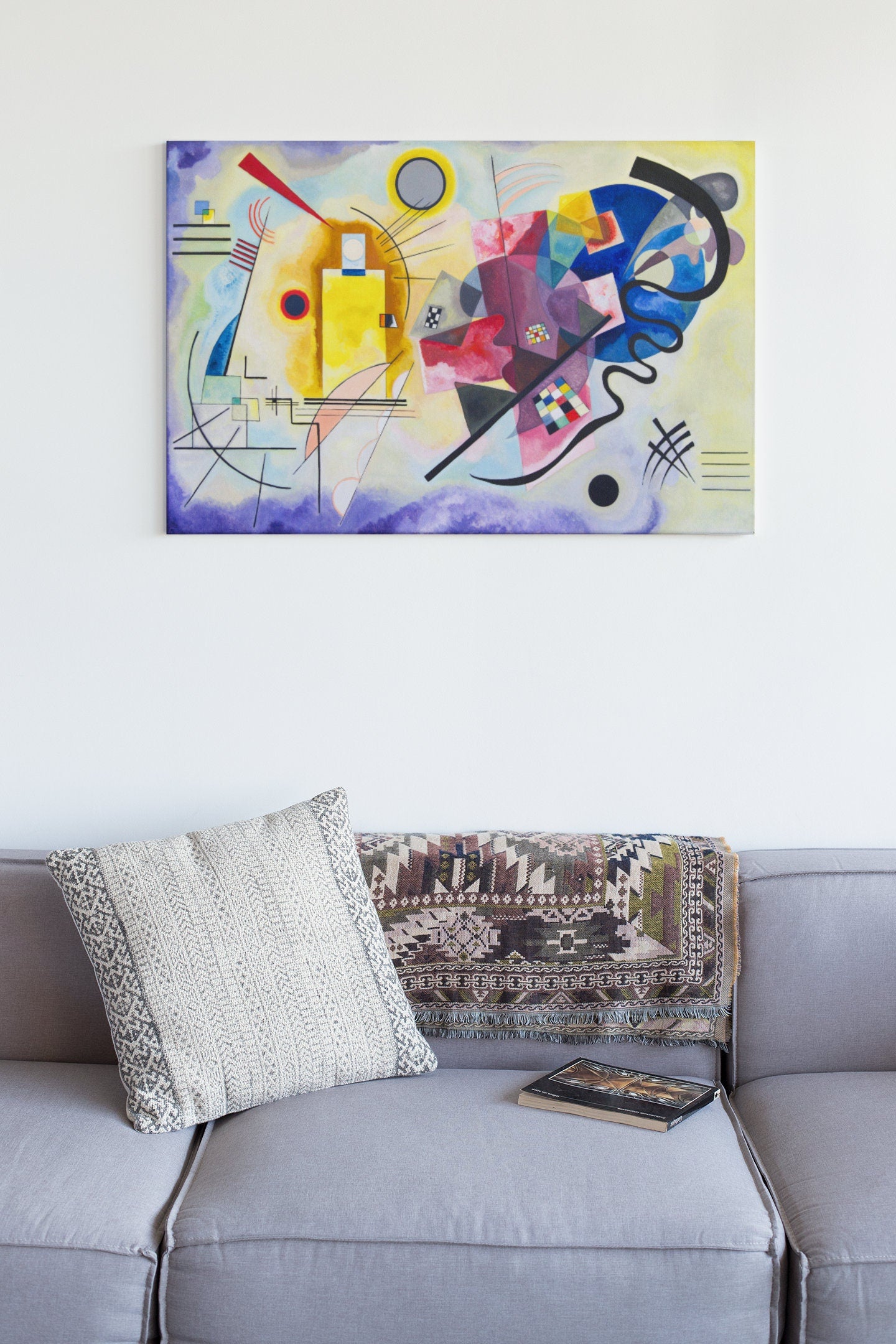 Yellow, Red, Blue Abstract Painting By Wassily Kandinsky High Gloss Acrylic Glass Wall Art Ready To Hang