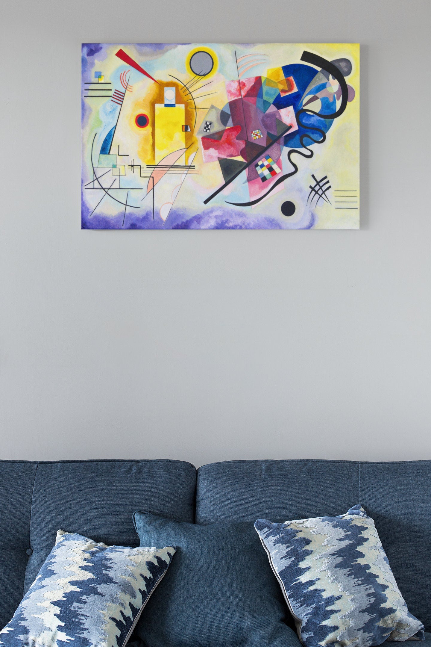 Yellow, Red, Blue Abstract Painting By Wassily Kandinsky High Gloss Acrylic Glass Wall Art Ready To Hang