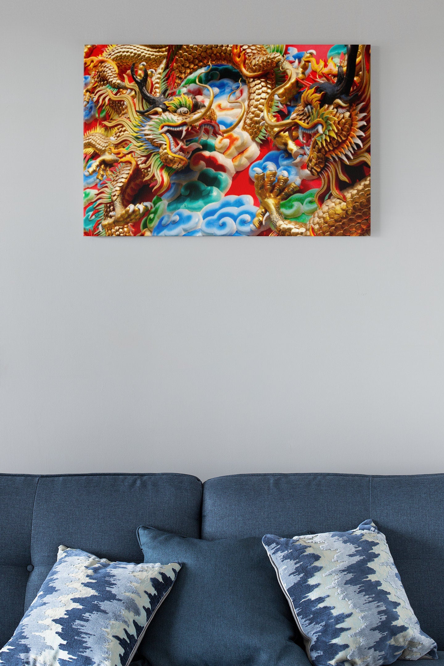 Thai Dragon Temple Art High Gloss Acrylic Glass Wall Art Ready To Hang