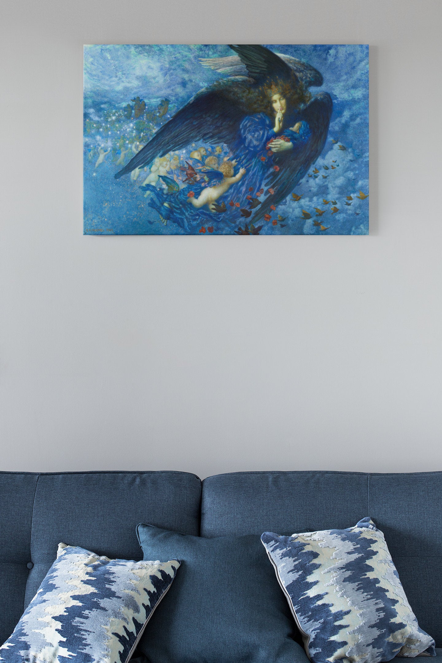 Night With Her Train Of Stars Painting By Edward Robert Hughes High Gloss Acrylic Glass Wall Art Ready To Hang