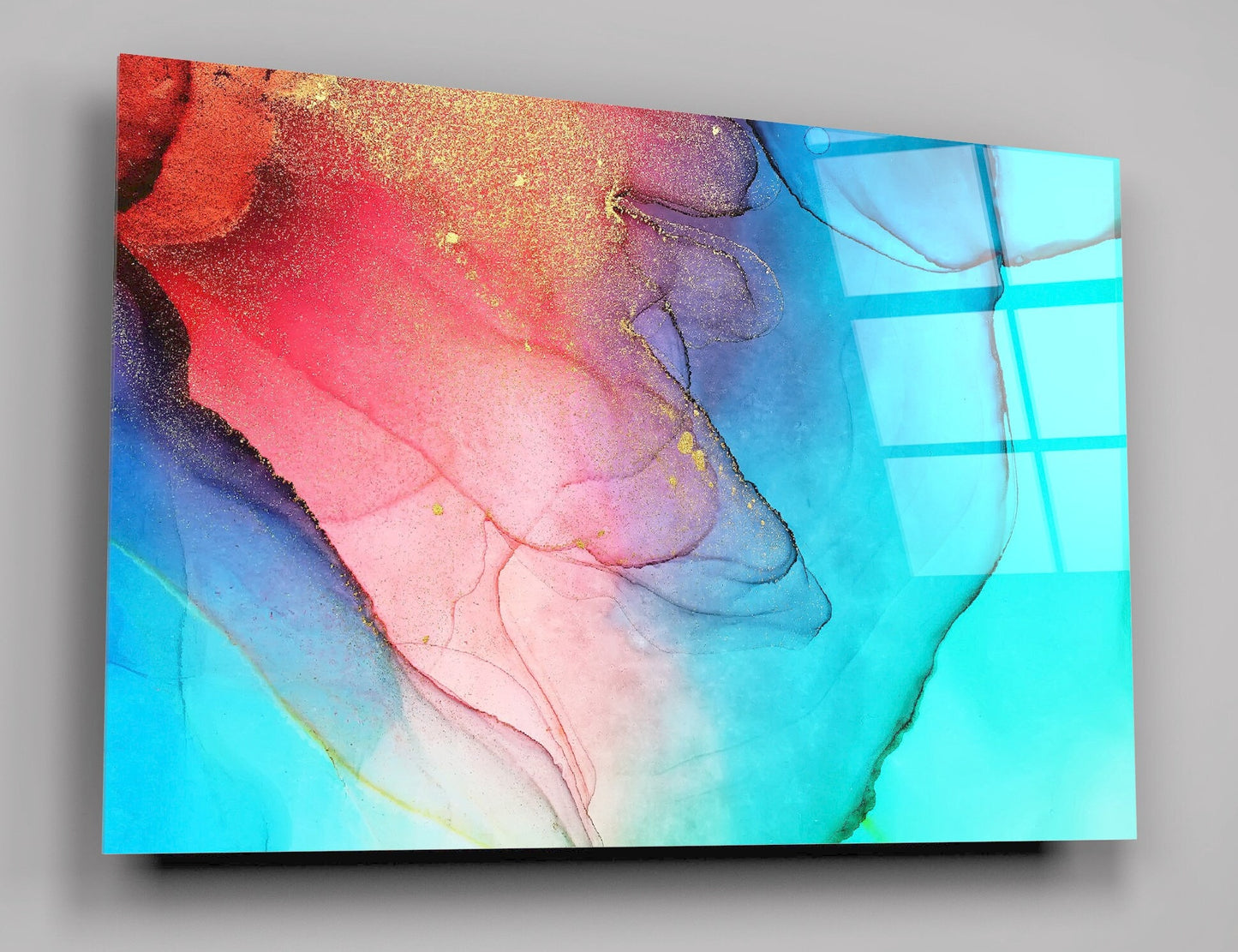 Alcohol Ink Photo Painting Abstract Background High Gloss Acrylic Glass Wall Art Ready To Hang