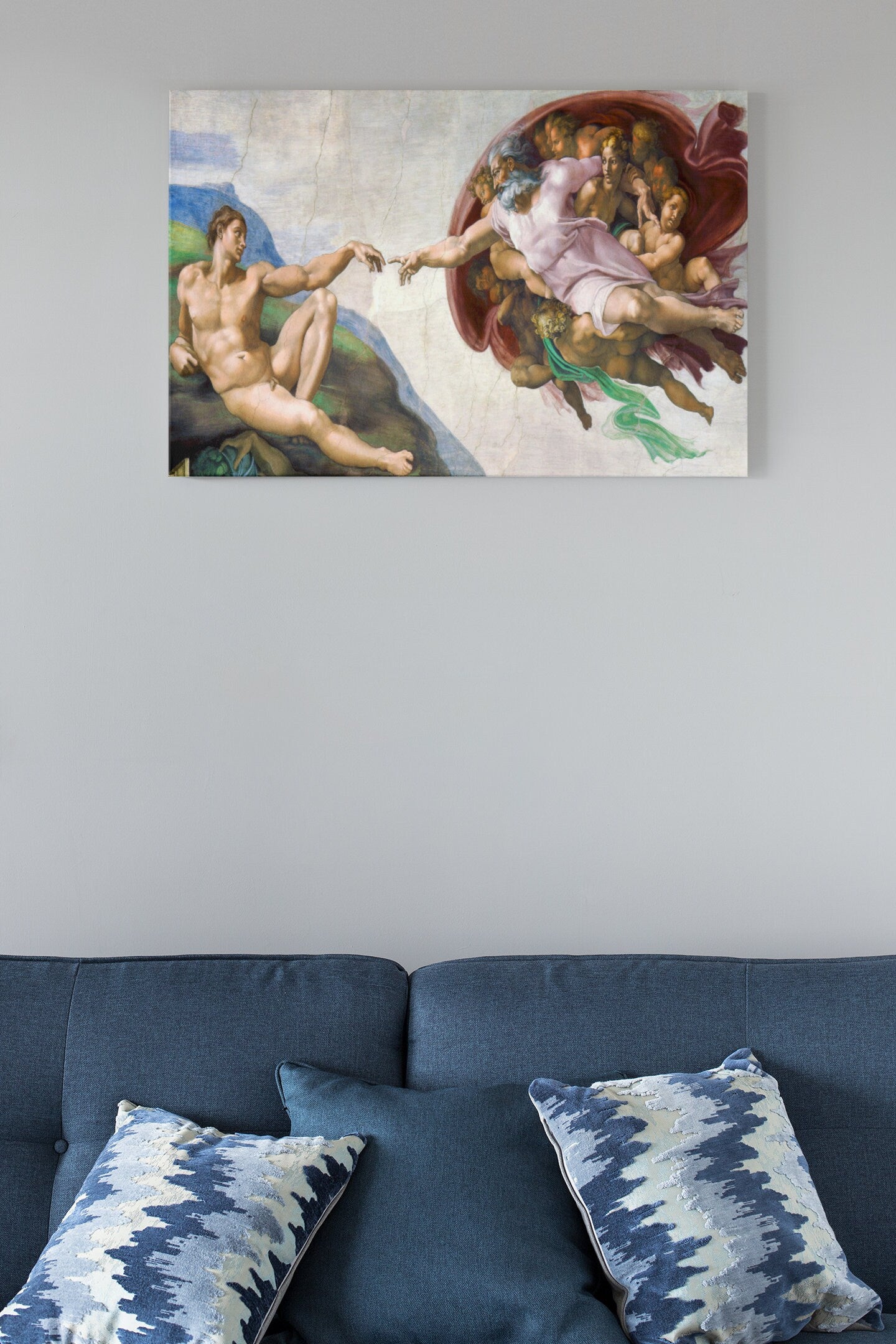 Michelangelo Buonarroti's The Creation Of Adam High Gloss Acrylic Glass Wall Art Ready To Hang