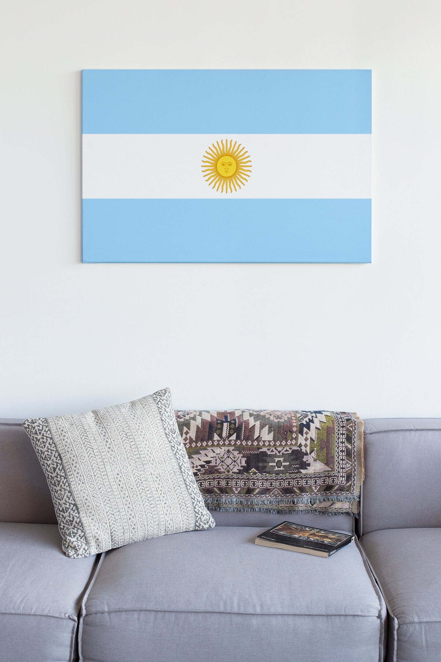 Argentina Flag High Gloss Acrylic Glass Wall Art Ready To Hang