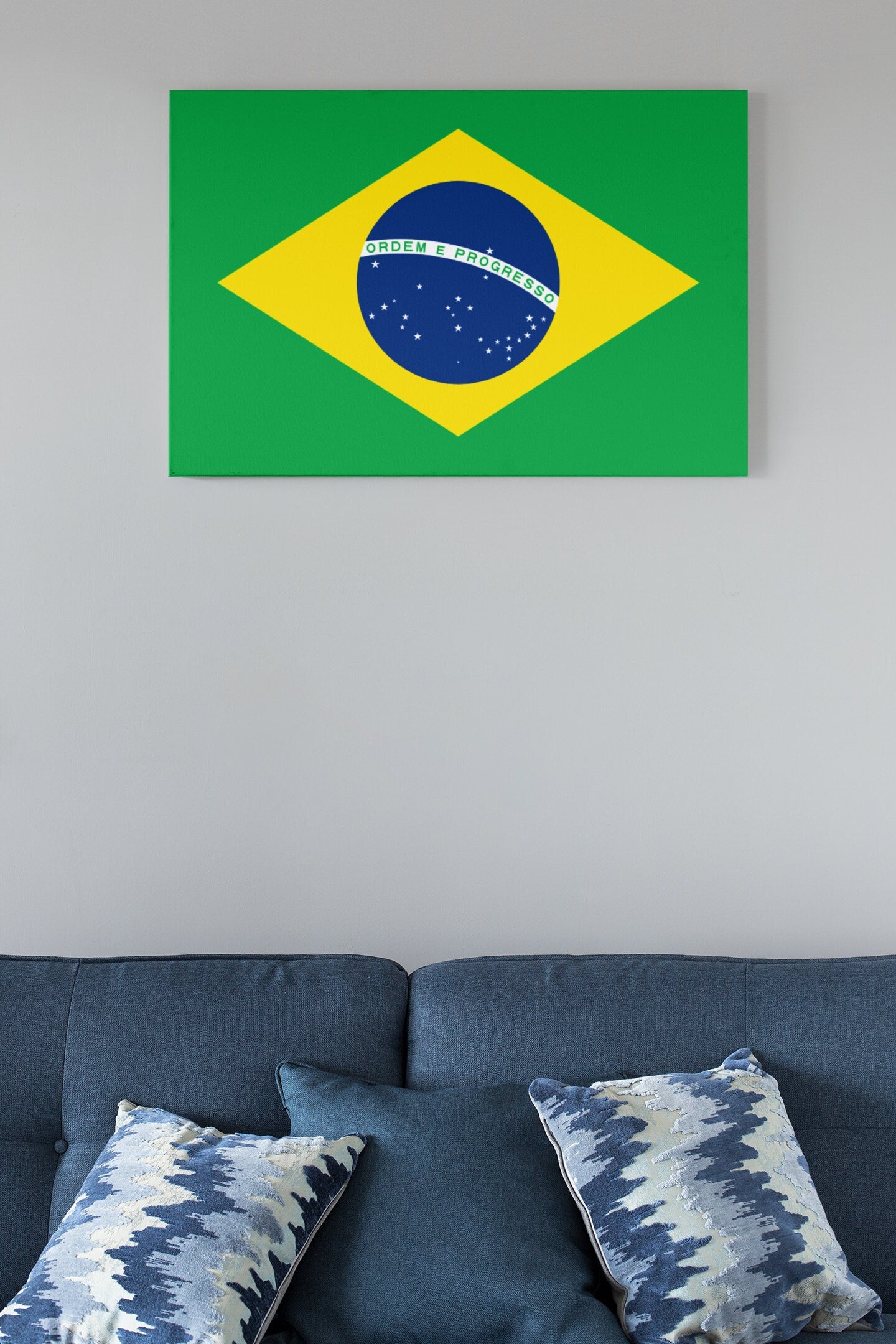 Flag Of Brazil High Gloss Acrylic Glass Wall Art Ready To Hang