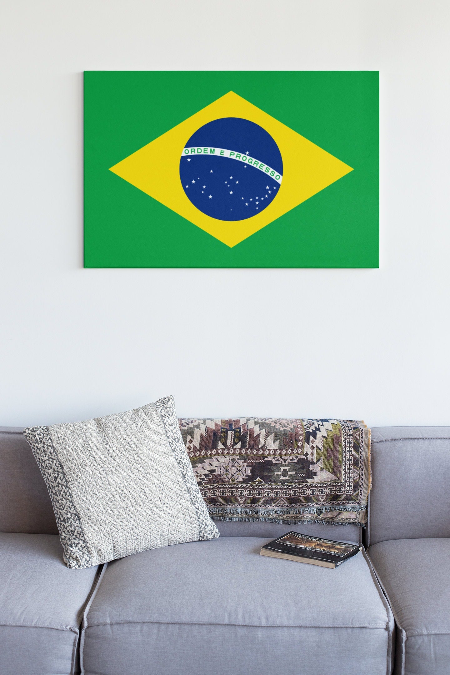 Flag Of Brazil High Gloss Acrylic Glass Wall Art Ready To Hang