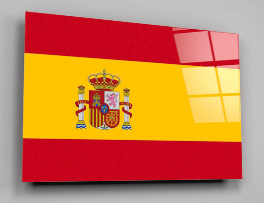 Flag of Spain High Gloss Acrylic Glass Wall Art Ready To Hang