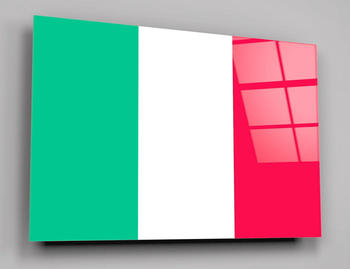 Flag of Italy High Gloss Acrylic Glass Wall Art Ready To Hang