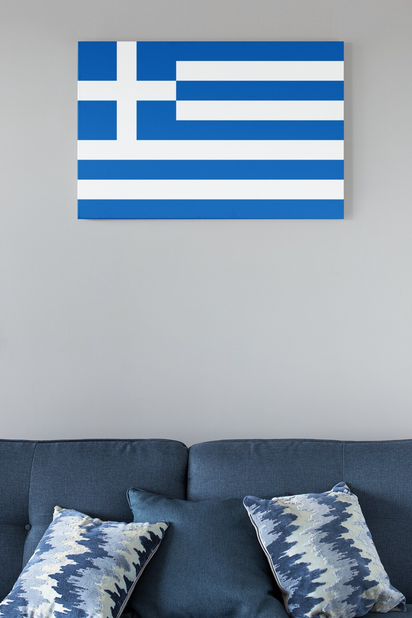 Flag Of Greece High Gloss Acrylic Glass Wall Art Ready To Hang