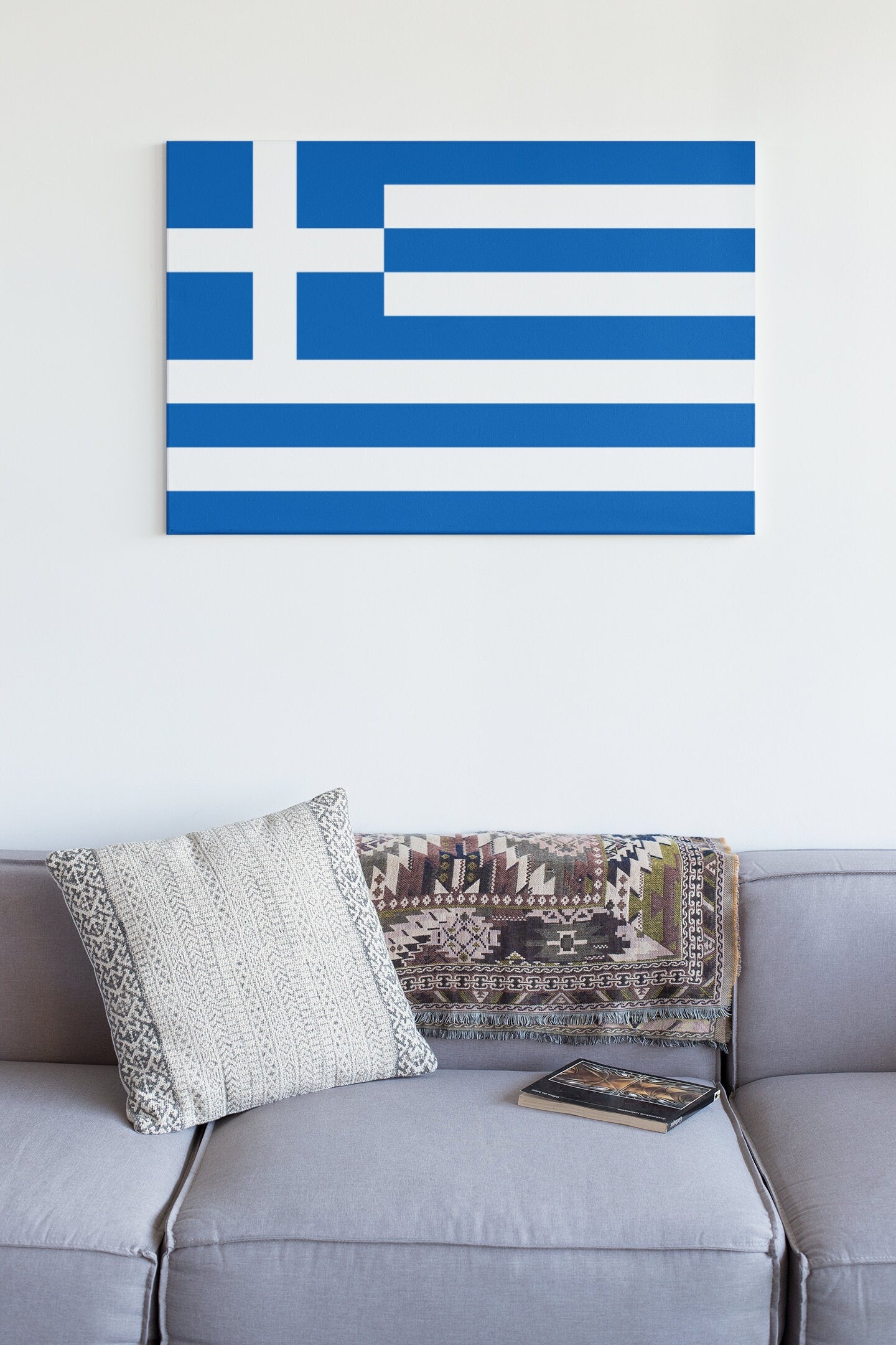 Flag Of Greece High Gloss Acrylic Glass Wall Art Ready To Hang