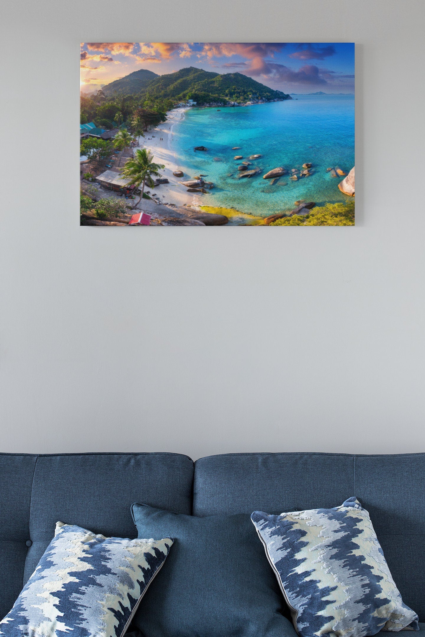 Silver Beach On Koh Samui Island At Sunset Thailand High Gloss Acrylic Glass Wall Art Ready To Hang