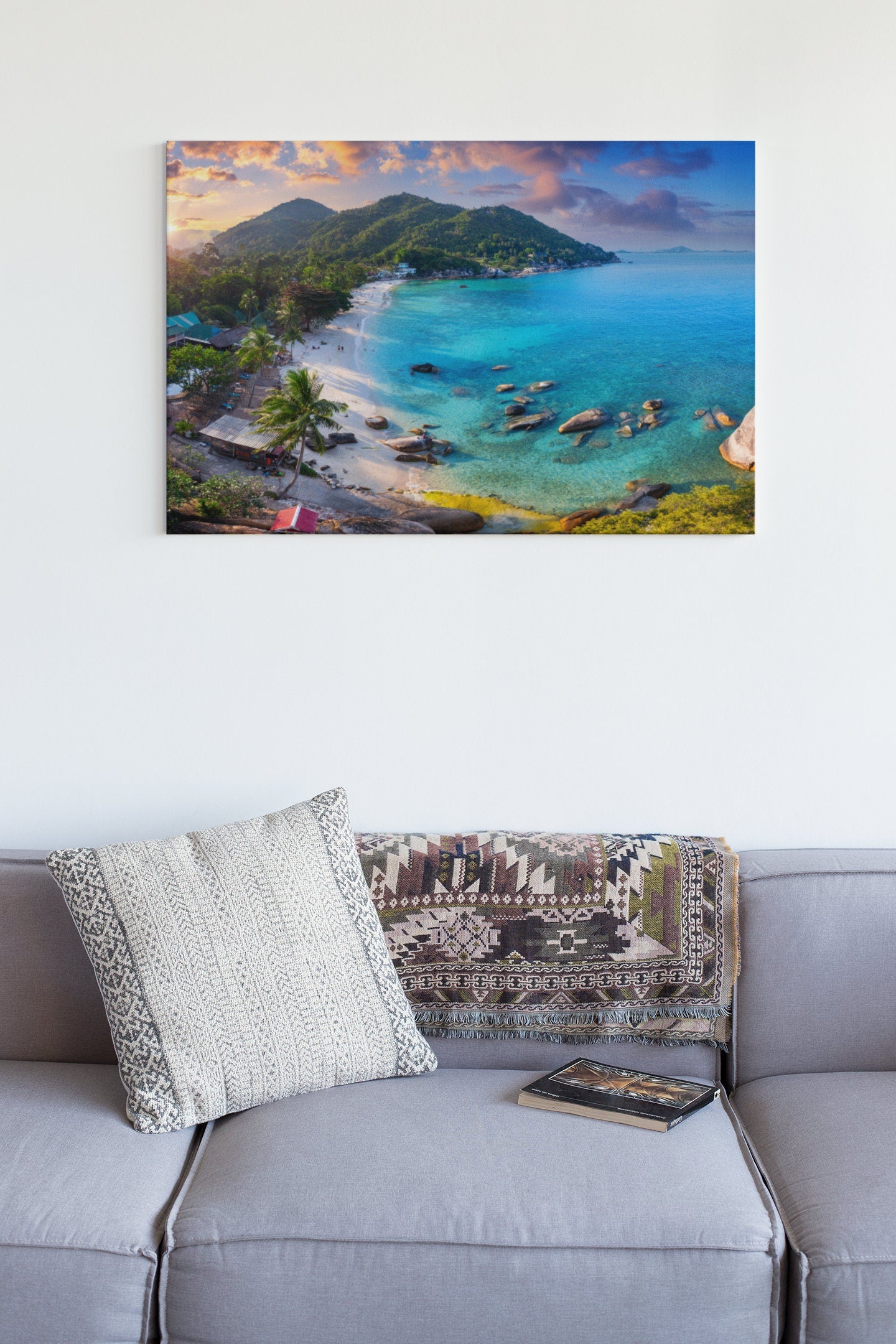 Silver Beach On Koh Samui Island At Sunset Thailand High Gloss Acrylic Glass Wall Art Ready To Hang